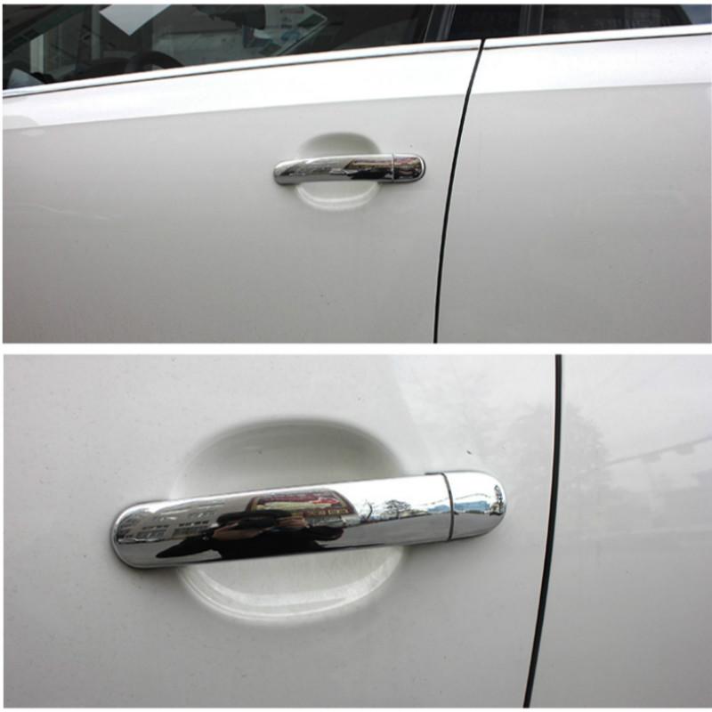 Für VW Polo 2010 2011 2012 2013 2014 2015 2016 2017 Schwarz Chrom Auto Türgriffabdeckungen Auto Zubehör Styling Aufkleber