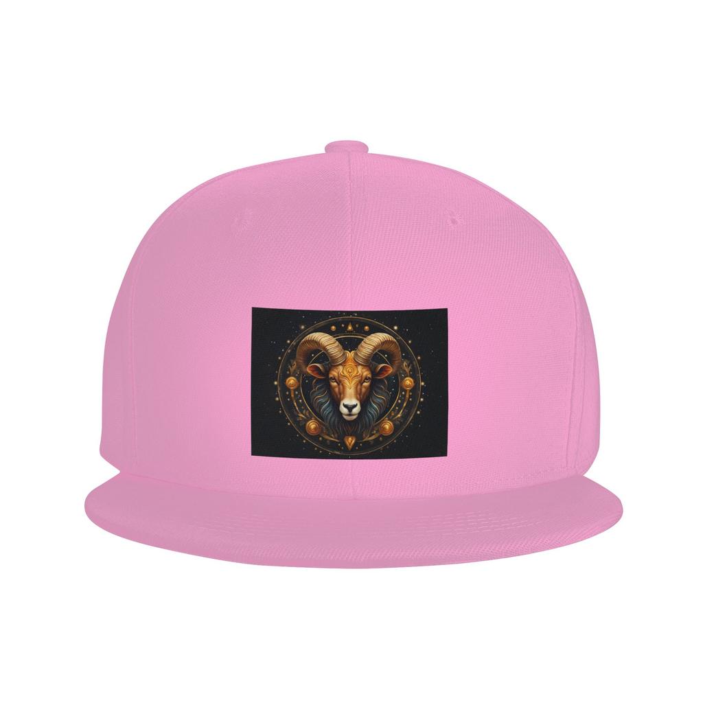 Aries Zodiac Celestial Goat and Ram Horns Print Baseball Caps Snapback Fashion Baseball Hats Casual Casquette Outdoor for Unisex