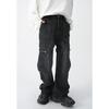 JYL Men's Flare Jeans Spring American Zip Straight High-Street Vibe Denim Pants
