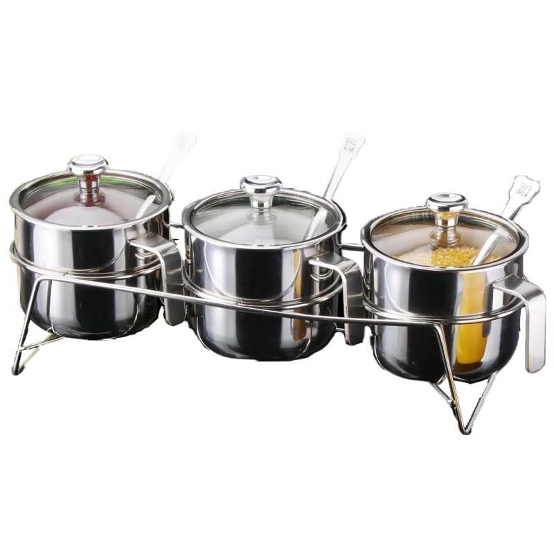 Modern Stainless Steel Spice Jar Set with Rack