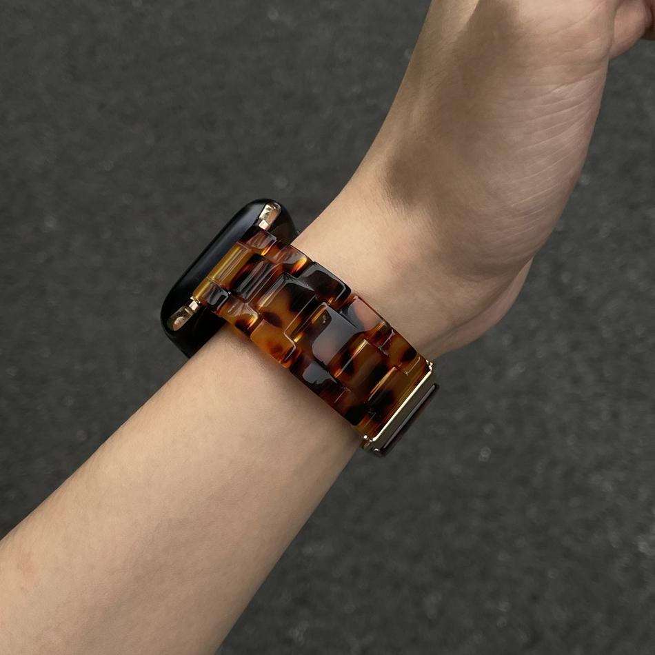 

Vibrant Marble Pattern Resin Strap For Apple Watch Series S11/10/9/8/7/6/5/SE/Ultra Watch Band iWatch 49/46/45/44/42/41/40/38mm 38 40 41(S11 10)42MM