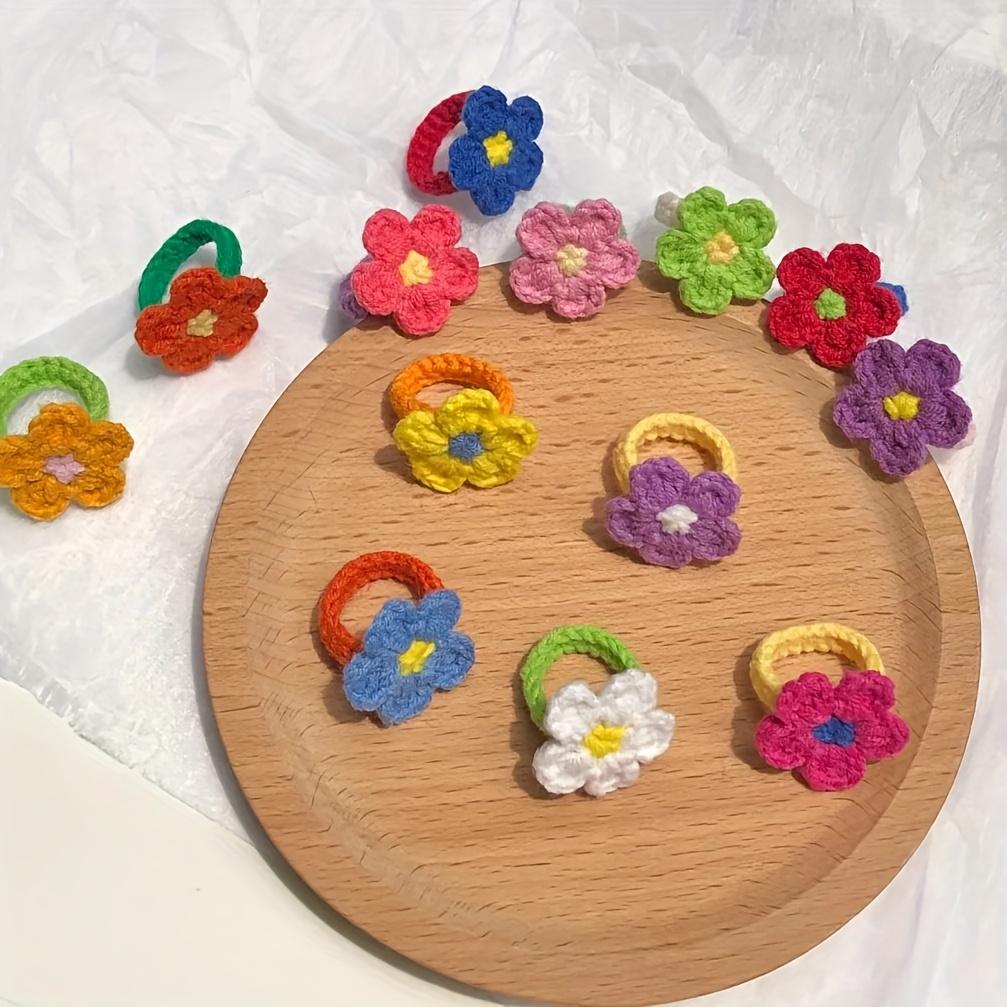 1pc A Handmade Crocheted Ring, Featuring a Yarn-Woven Flower Ring (Random color).
