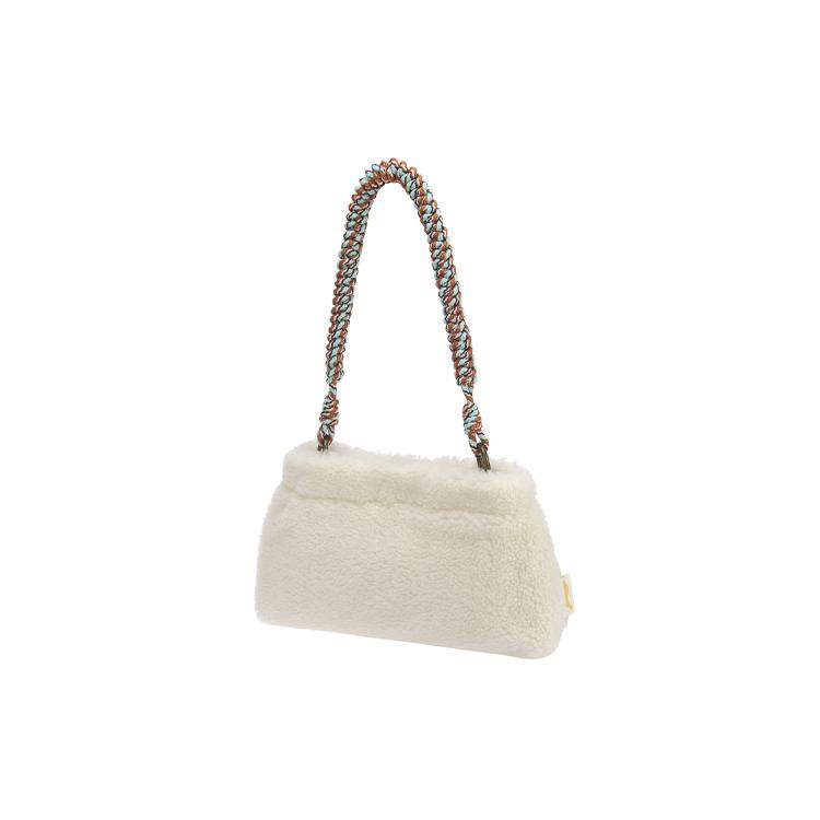 Li Ning CF Tracing Polyester, Synthetic Leather Shoulder Bag Regular Women's White ABDQ468-1