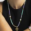 Luxenter Halskette mit blauem Kristall 18 Karat Goldfinish - Zorsi