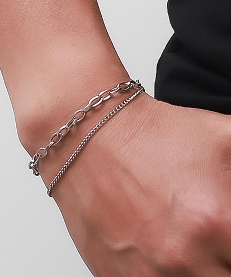 Blancier Dubleshen Bm261B1284 Layered Snake Chain Men'S Bracelet