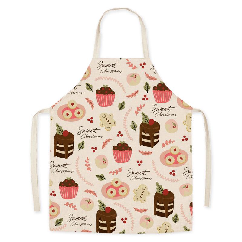 Kitchen Linen Apron Summer Orange Lemon Print Fruit Pattern Parent-child Sleeveless Apron Kitchen Cooking Home Cleaning Apron