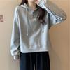 Silver Fox Velvet Hooded Sweater Women's Autumn and Winter Loose All-match Plus Velvet Thickened Student Jacket