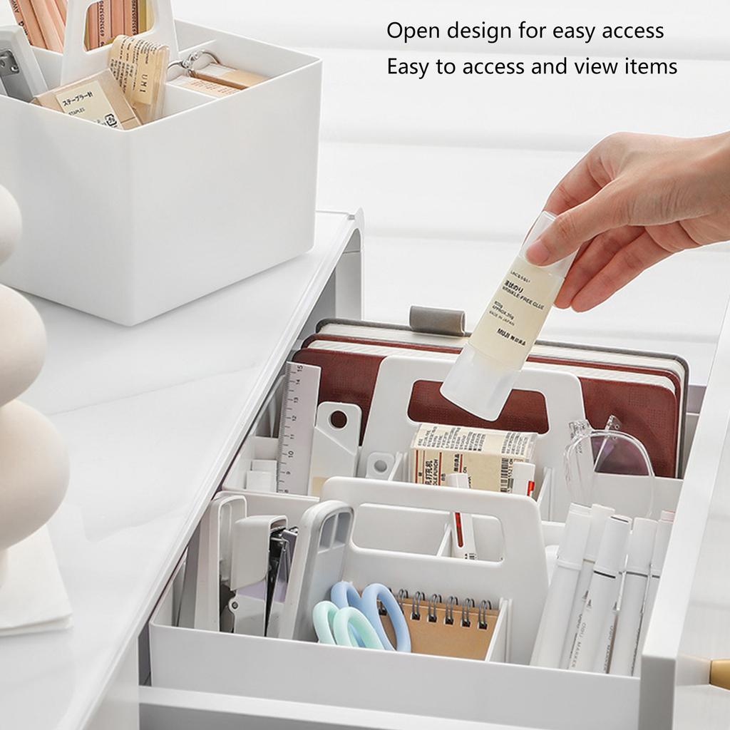 Overlapping Classification Adjustable Partition Storage Box with Handle Desktop Drawer Stationery Sundries Sorting Box