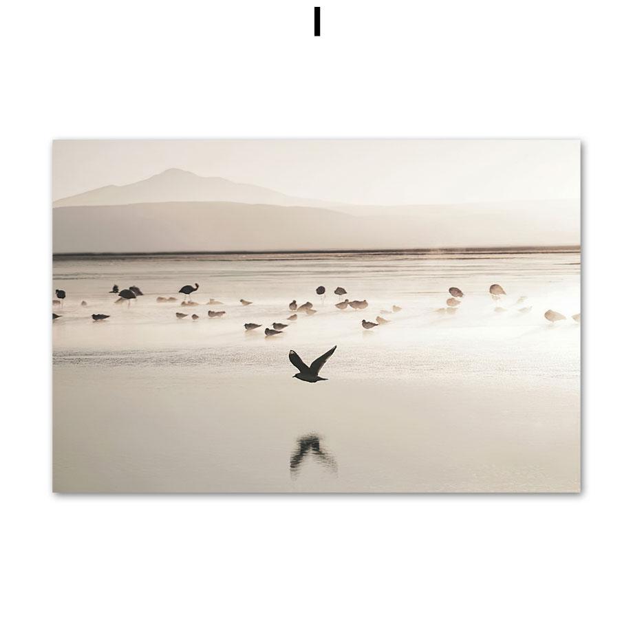 Vitt skal Strand Blomma Maskros Linje Abstrakt Figurkonst Dukmålning Nordiskt tryck Affischer Väggbilder för hemdeocr