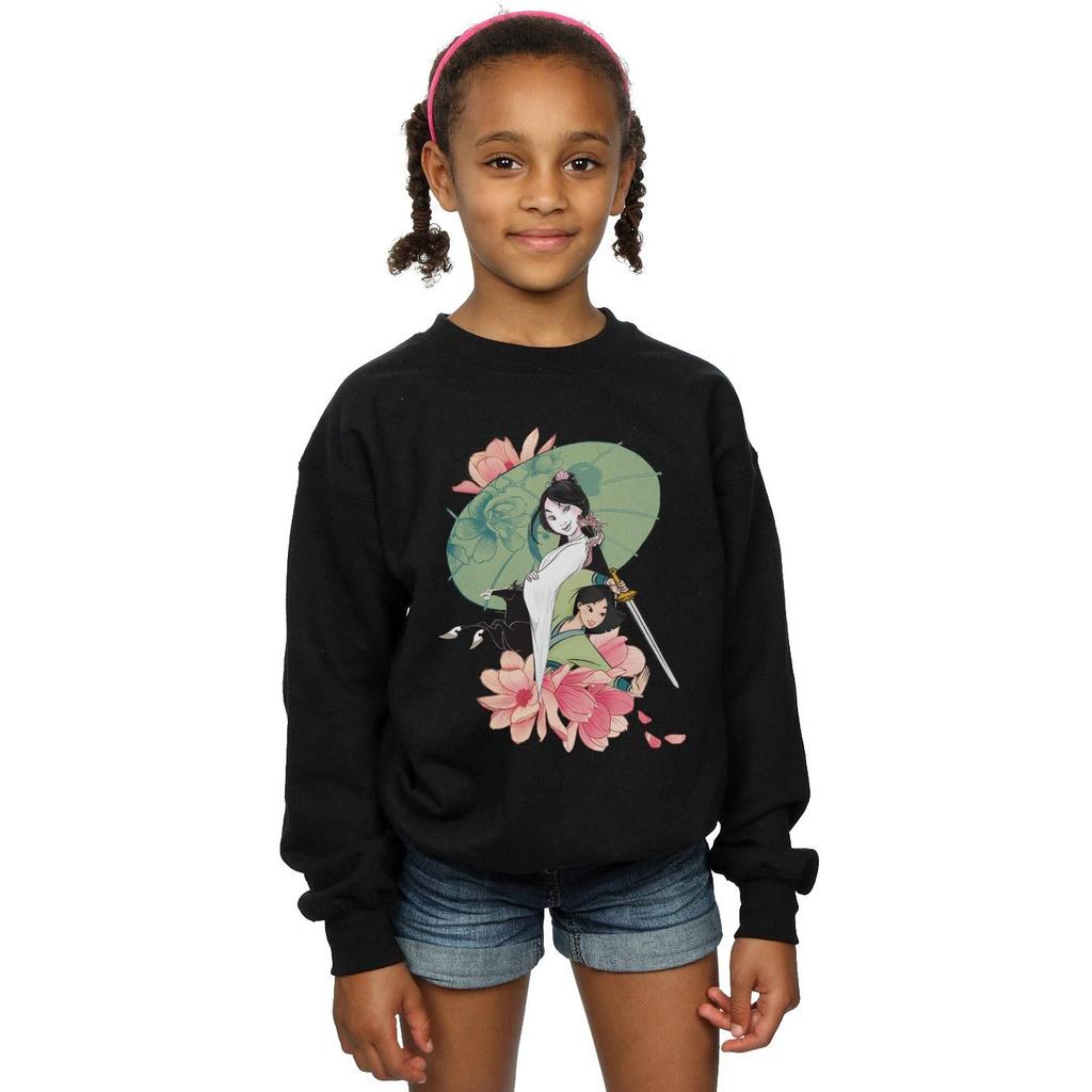Disney Girls Mulan Magnolia Collage Sweatshirt