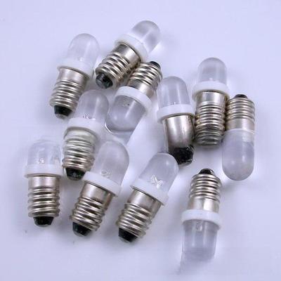 E10 LED Indikační světlo - Bílé, 3V/6V/12V/24V pro Výstrahu, Signál nebo Instrumentaci.