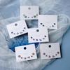 3Pair/Set Ceramic Ear Post Stud Earrings Colorful Heart Flower Star Airplane Universe Planet Earring Girl Women Ear Jewelry