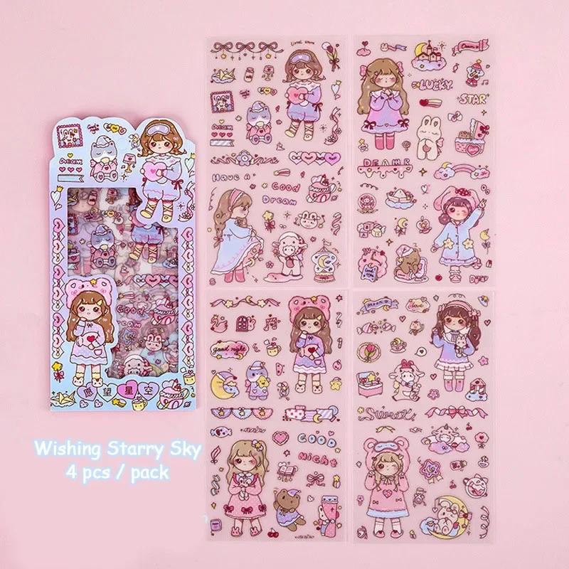 Kawaii Girl Stickers Cute DIY Scrapbooking Journal Decor Princess Stickers Kids Gift Stationery School Supplies