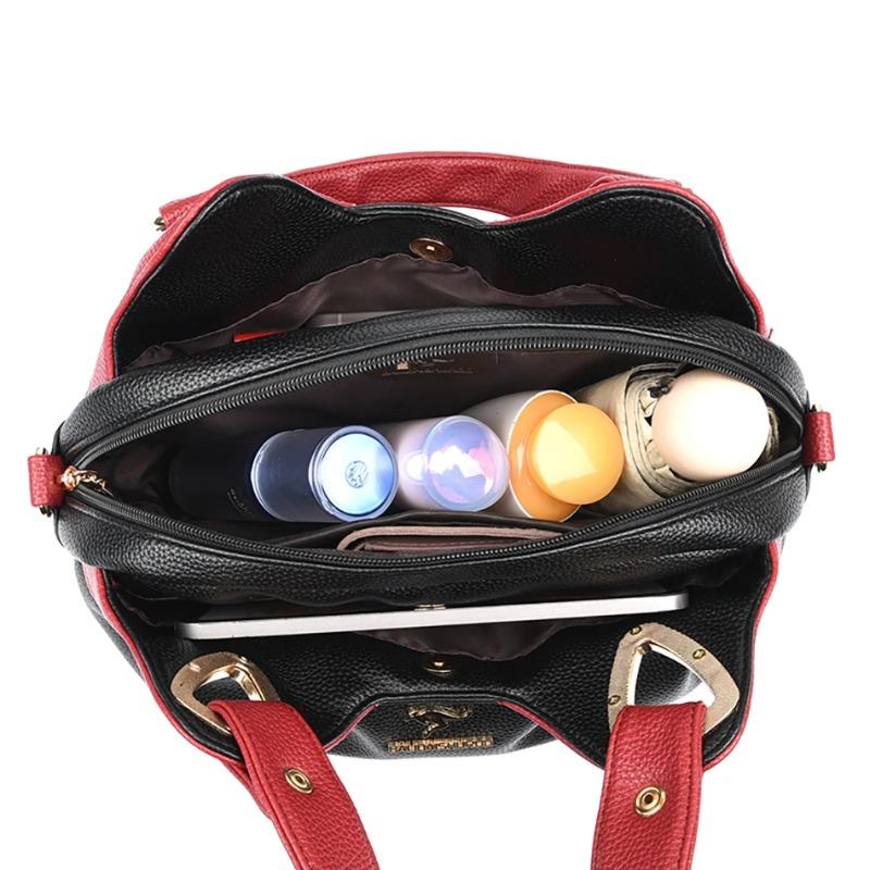 Wysokiej jakości minimalistyczna torba typu tote dla kobiet, modna torba na ramię, torba tote w kontrastowych kolorach, odpowiednia do codziennego użytku, na zakupy, do pracy.