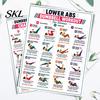 Total Body Fitness Set 5 Pcs Dumbbell Workout Poster Set, Full Exercise Charts for Back, Core, Arm, Glutes Legs, Strength Training Guide Wall