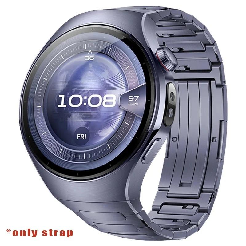 Tytanowy pasek do Huawei Watch 5 46MM bez przerw luksusowy metalowy pasek do Huawei Watch 5 42mm biznesowy pasek z szybkim zapięciem