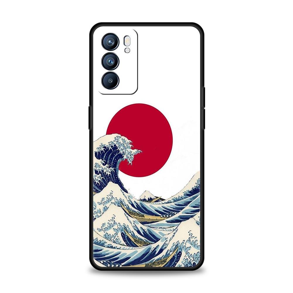 Japan The Great Wave Of Kanagawa Case For Oppo Reno8 Reno7 Reno6 Pro A54 5G Find X6 X5 A53 A52 A9 A15 A17 A16 A57 A31 Cover