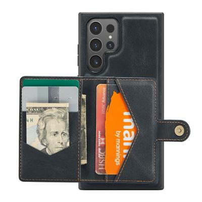 For Samsung Galaxy S24 Ultra Case Kickstand Phone Cover Detachable Card Bag