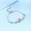 Color Separation Rose Bracelet Women's S925 Silver Plated Pt950 Platinum Moissanite Diamond Bracelet