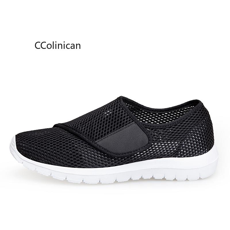 Hot Summer Elderly Shoes Men and WoMen Adjustable Fat and Wide Breathable Lightweight Casual Shoes Elderly Foot Swelling Shoes