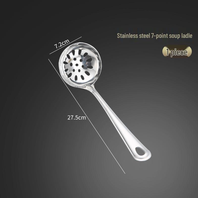 Stainless Steel Kitchen Utensil Set: Serving Spoon, Ladle, Flat Spatula, Slotted Spatula, Small Ladle