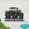 Antique Tractor Metal Wall Sign, Customizable Rustic Decor for Farmers Indoor Room Gift