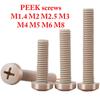 M1.4 M2 M2.5 M3 M4 M5 M6 M8 x 3-80mm PEEK Kreuzschlitz Senkkopf Schrauben Maschine Anti-Korrosion Hohe Temperatur