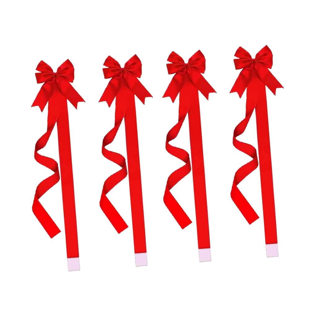 4x Christmas Cabinet Door Bows Supplies for Holiday Cabinets Party Supplies