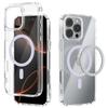 For iPhone 16 Pro Max Case Compatible with MagSafe Anti Scratch Clear TPU PC Phone Back Cover