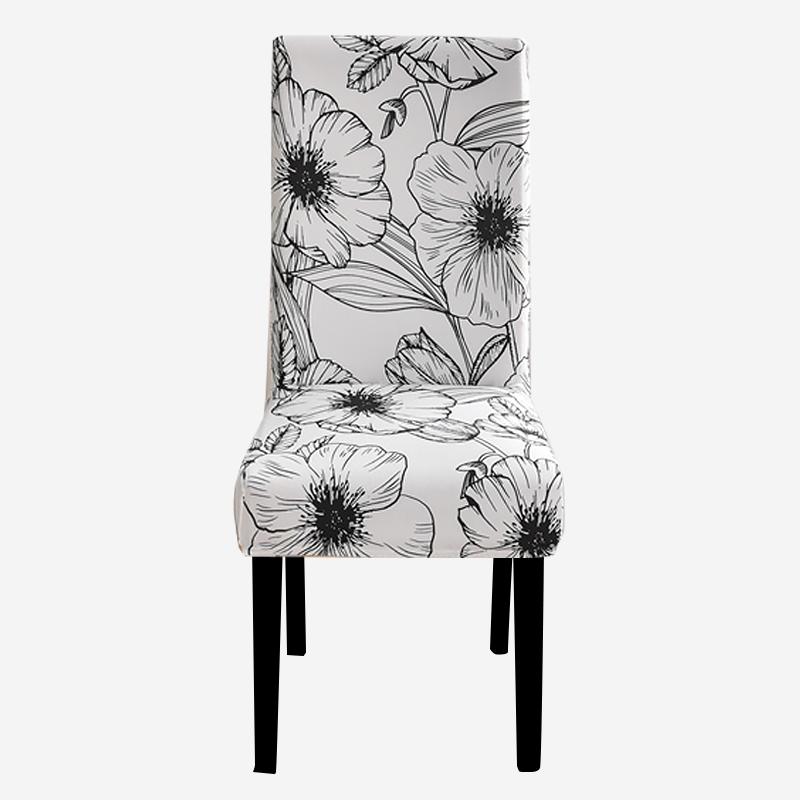 Printed Chair Cover Elastic Kitchen Seat Cover Stretch Spandex Chair Covers for Dining Room Wedding Hotel Banquet Washable 1pc
