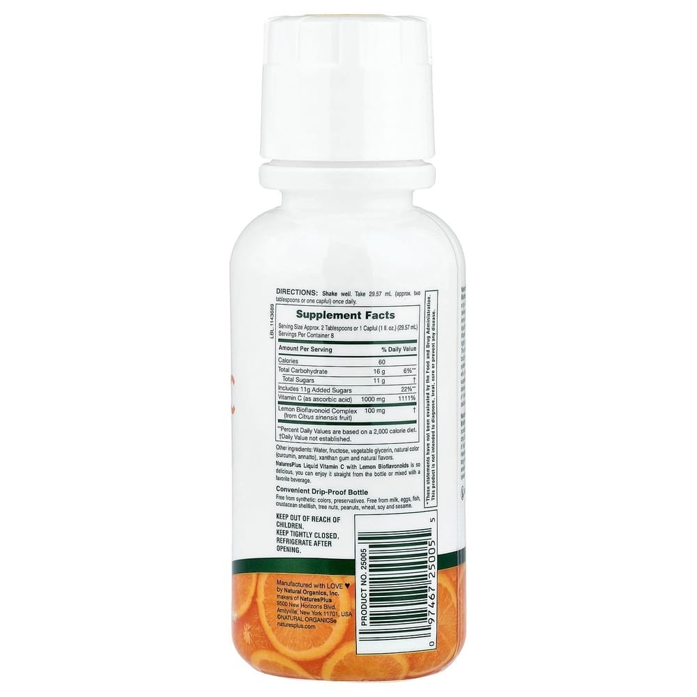 (iHerb) Nature's Plus Liquid Vitamin C Orange 1000mg 236.56ml (8 fl oz)