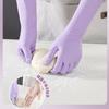 Purple Disposable Latex Gloves Oil-resistant Housework Cleaning Gloves