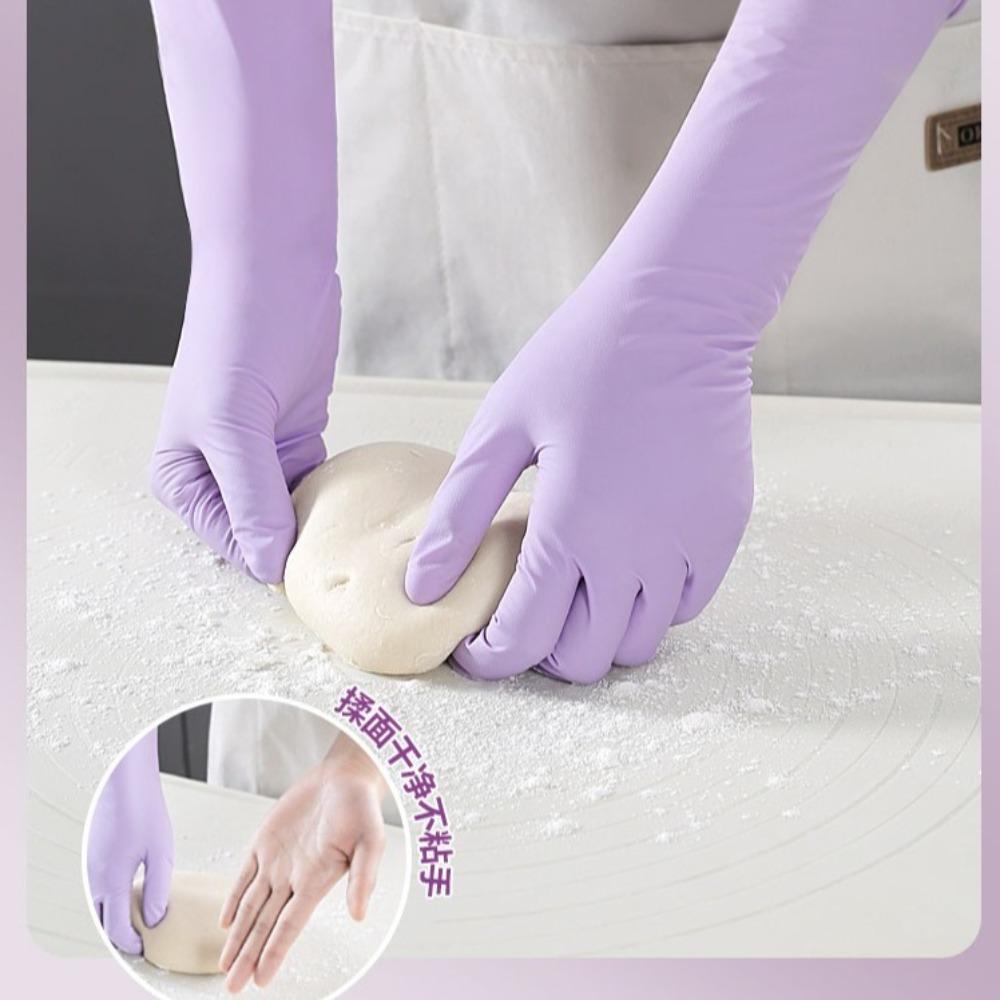 Purple Disposable Latex Gloves Oil-resistant Housework Cleaning Gloves