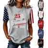 Womens Casual Short Sleeve Printed T Shirt Top Crewneck Comfortable Loose Fit Soft Fabric 250th Anniversary Graphic Tee for Everyday Wear