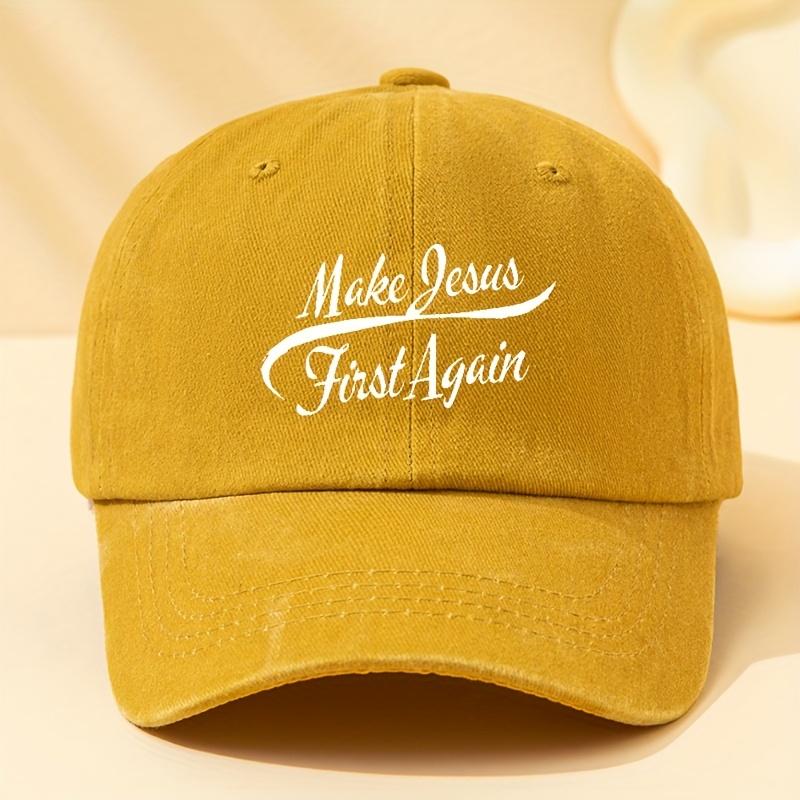 Make Again Letter Print Men's Washed Baseball Cap Peaked Cap Suitable for Outdoor Sports and Leisure