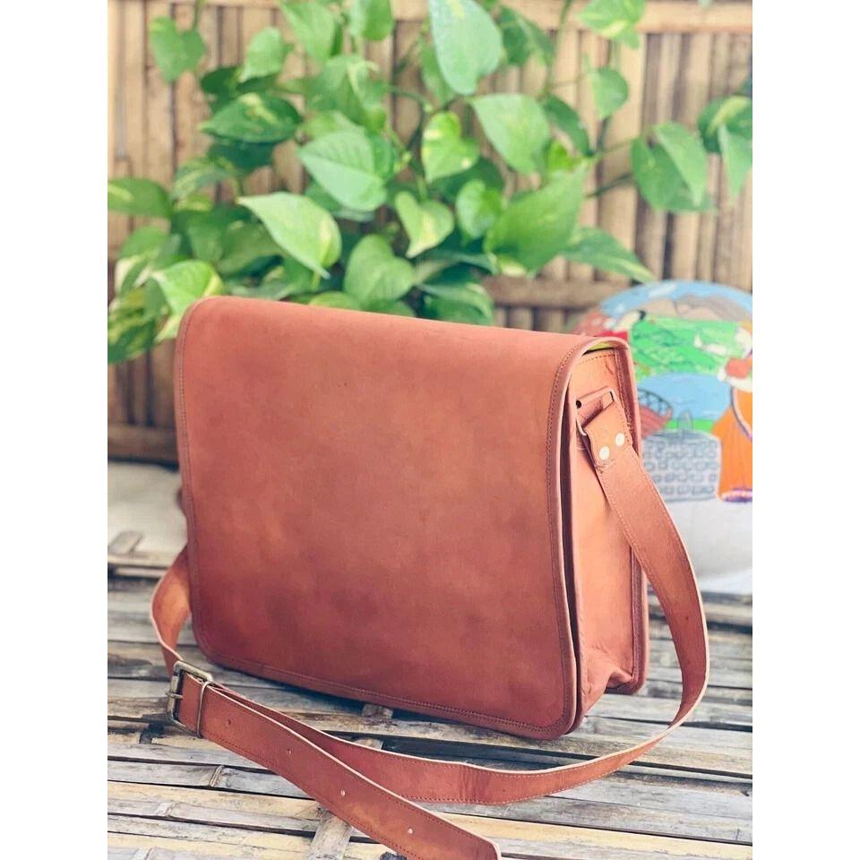 Handmade Luxury Leather Laptop Messenger Bag Rare Men's Briefcase Satchel