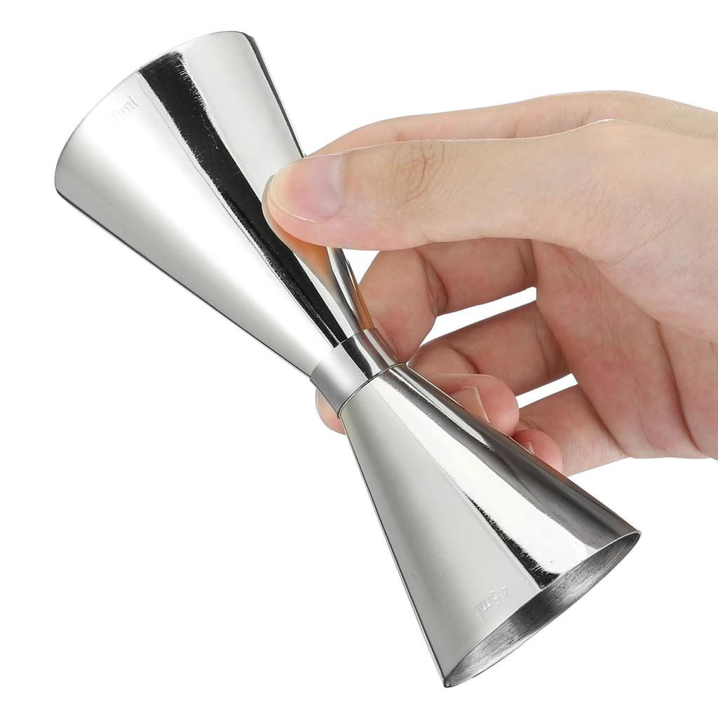 45ml/60ml (1.5oz/2oz) Jigger Cup, Cocktail Measuring Cup, Stainless Steel, Milliliter (ml) and Ounce (oz) Measuring Cup with Graduations