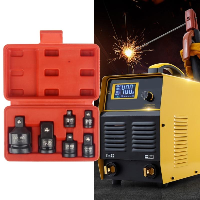 6 Piece Impact Socket Adapter Reducer Set Impact Driver Wrench 1/4" 3/8" 1/2" 3/4" Sqaure Drives Socket Adaptor Tool