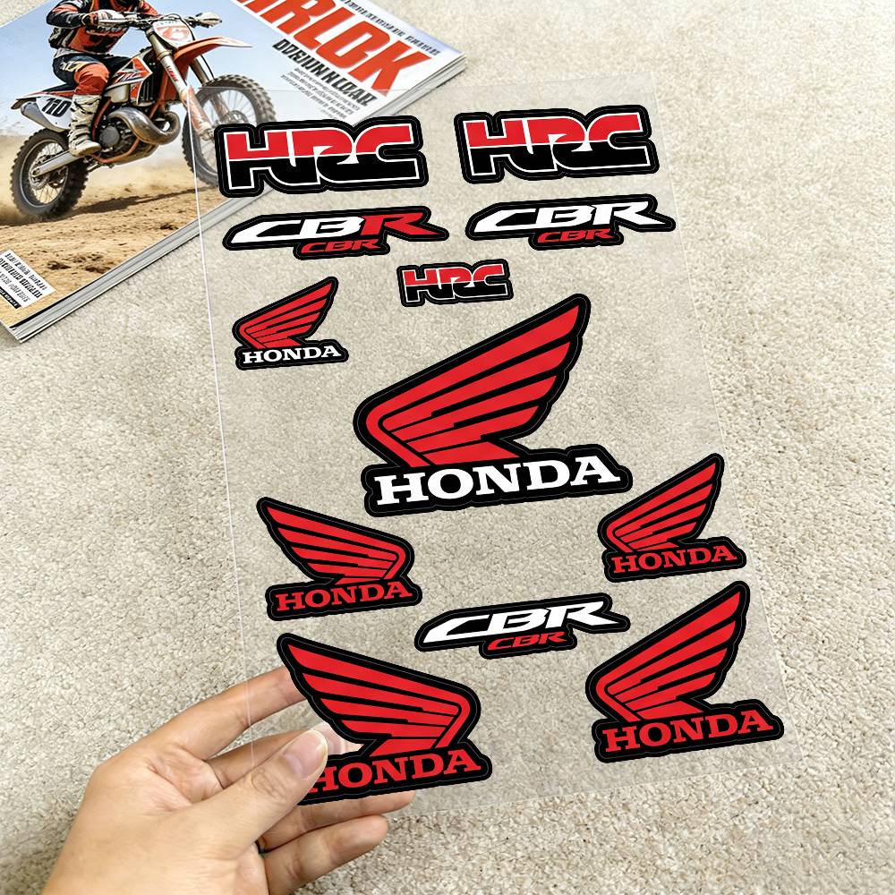 FOR HONDA RACING Safety Reflective Waterproof Auto Decal Scratch Cover Stickers Universal For Bike Helmet Mug Refrigerator