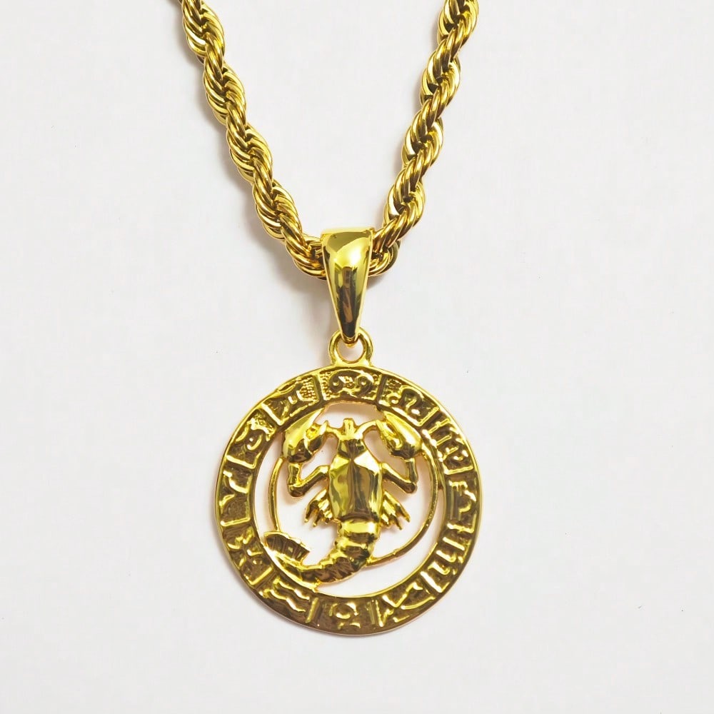 12 Constellation Astrology Horoscope Zodiac Pendant Rope Necklace 22" for Women Men