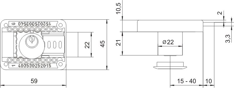 ZAMEK MEBLOWY NIKLOWANY ZMB-3 - MP ZM-3