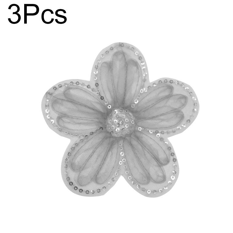 

3Pcs Hairpin Brooch Accessories Clothing Accessories Wedding Dress 13cm Applique DIY Sewing Headdress 3D Lace Sequins