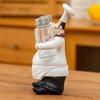 1pc of chef holding salt and pepper shaker resin figurine, suitable for kitchen dining room and Christmas party supplies