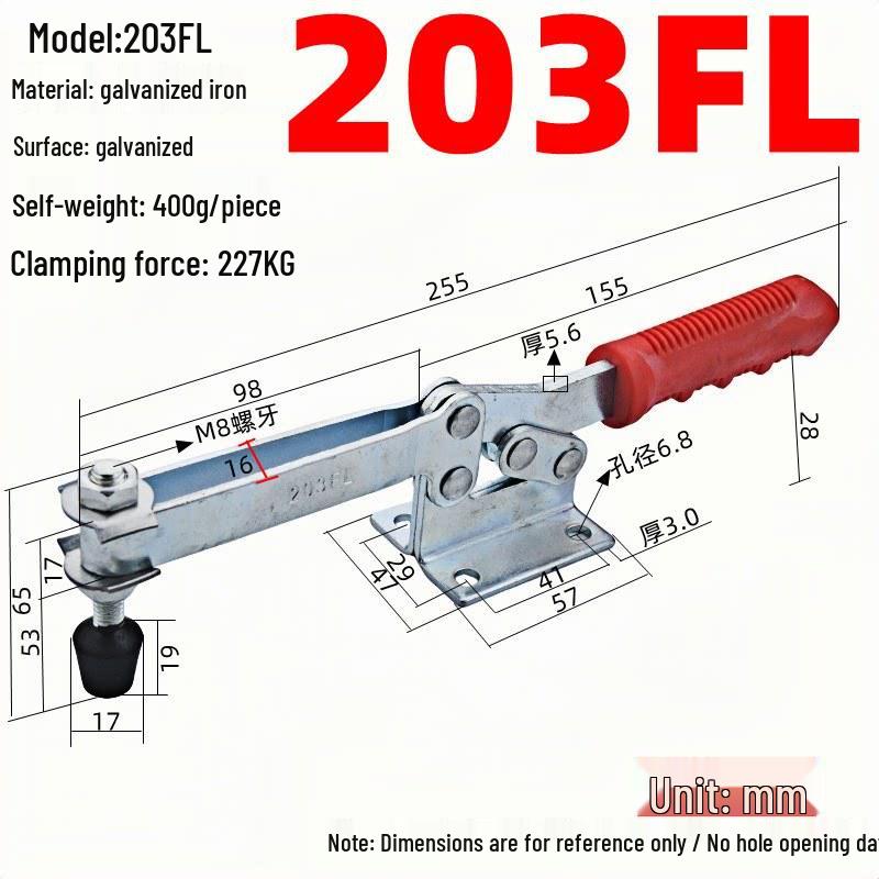 304 Stainless Steel Horizontal Toggle Latch Clamp GH-201