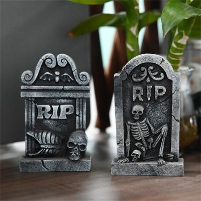 RIP Tombstone Room Script Killing Haunted House Horror Outdoor Scene Layout Decoration Resin Tombstone Ornaments