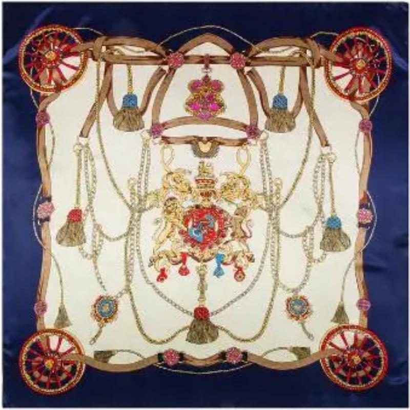 90cm*90cm Silk Square Scarf Women Element Bag Print Foulard Big Hijab Bandana Lady Neckerchief High QualScarves Wraps For Ladies