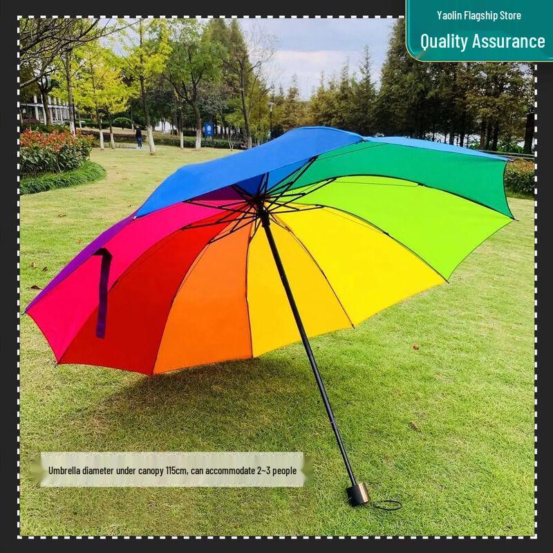 Hanyou Large Rainbow Dual-Use Umbrella