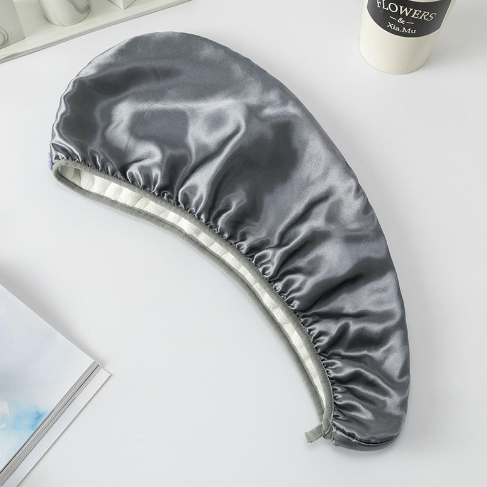 Quick Dry Hair Drying Cap Double Layer Satin Bonnet Luxury Hair Towel Women Hair Wrap