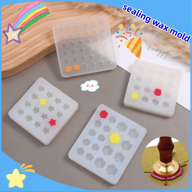 Mini Star Silicone Candle Mold Cherry Blossom Snowflake Cat's Paw Pentagram Mold Diy Cake Fire Paint Wax Granules Silicone Mould