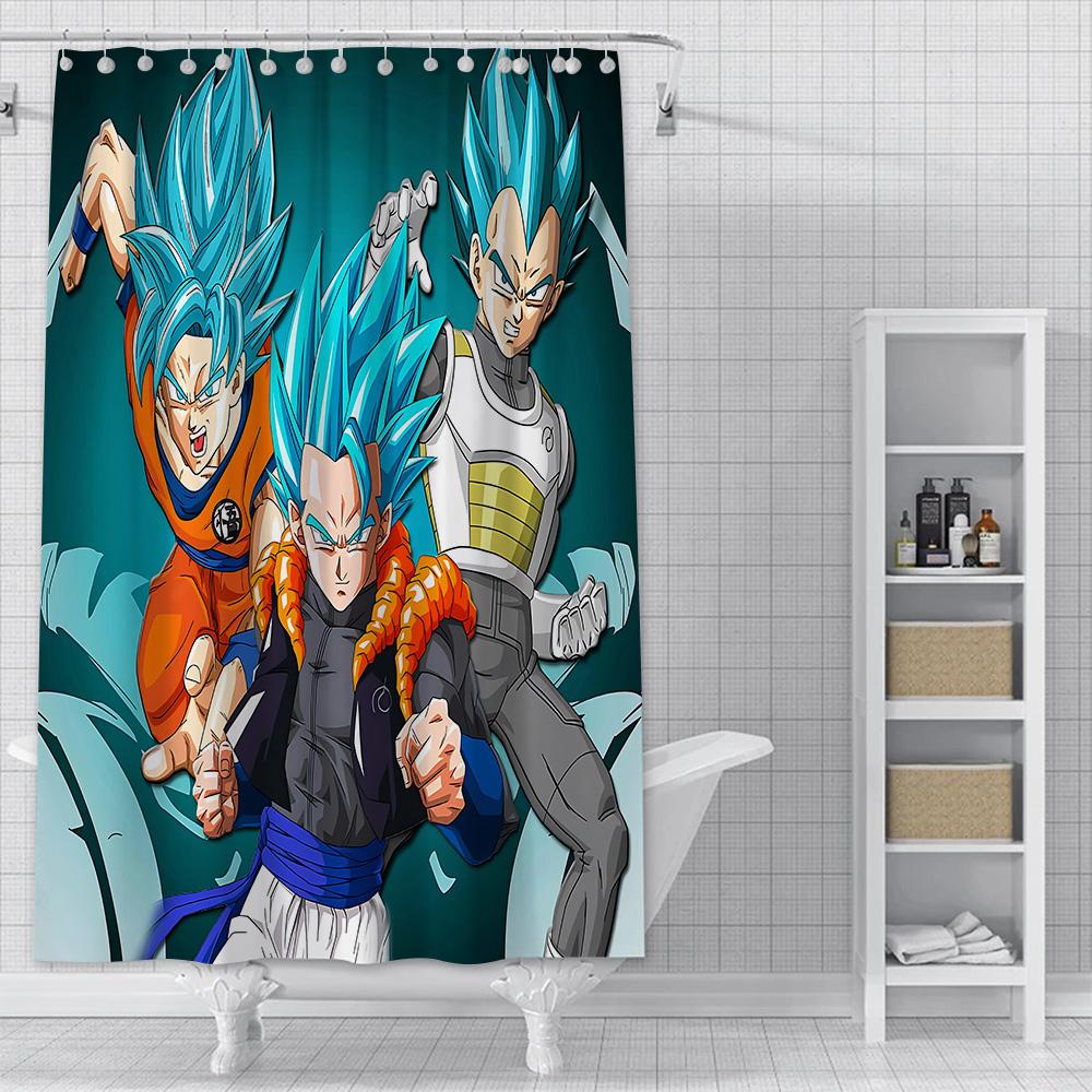 Anime B-balls Shower Curtain Waterproof Polyester Fabric Paint Bath Curtains B-balls Bathroom Decor D-dragons Curtain With Hook